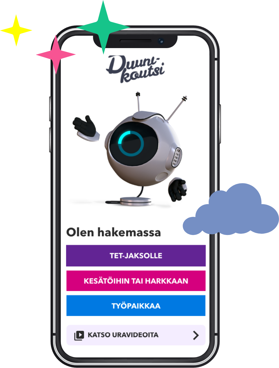 Mobiilisovelluskehitys - Duunikoutsi Duunikoutsi mobiilisovellus - React Native kehitys