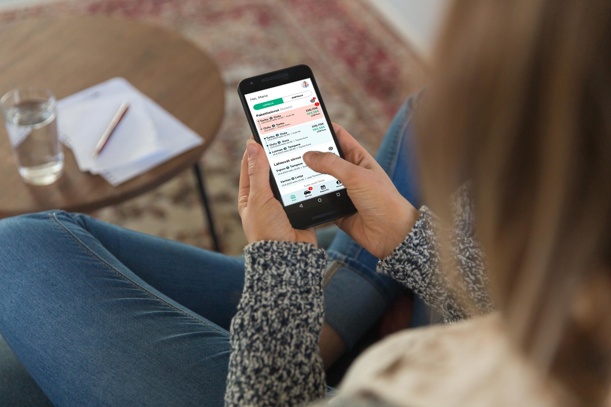 Räätälöity mobiilisovellus - Sarkain Oy Asiakasprojekti - räätälöity mobiilisovellus käytössä